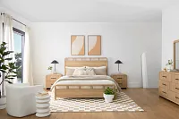 Lyndie Light Tone Panel Bed