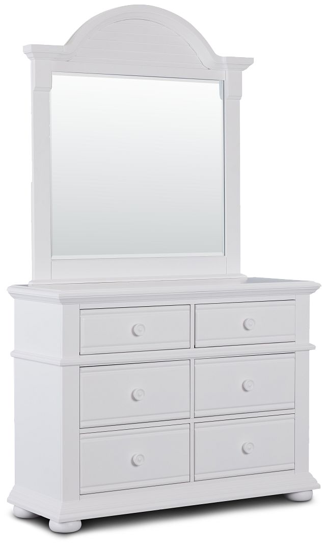 Quinn White Small Dresser & Mirror