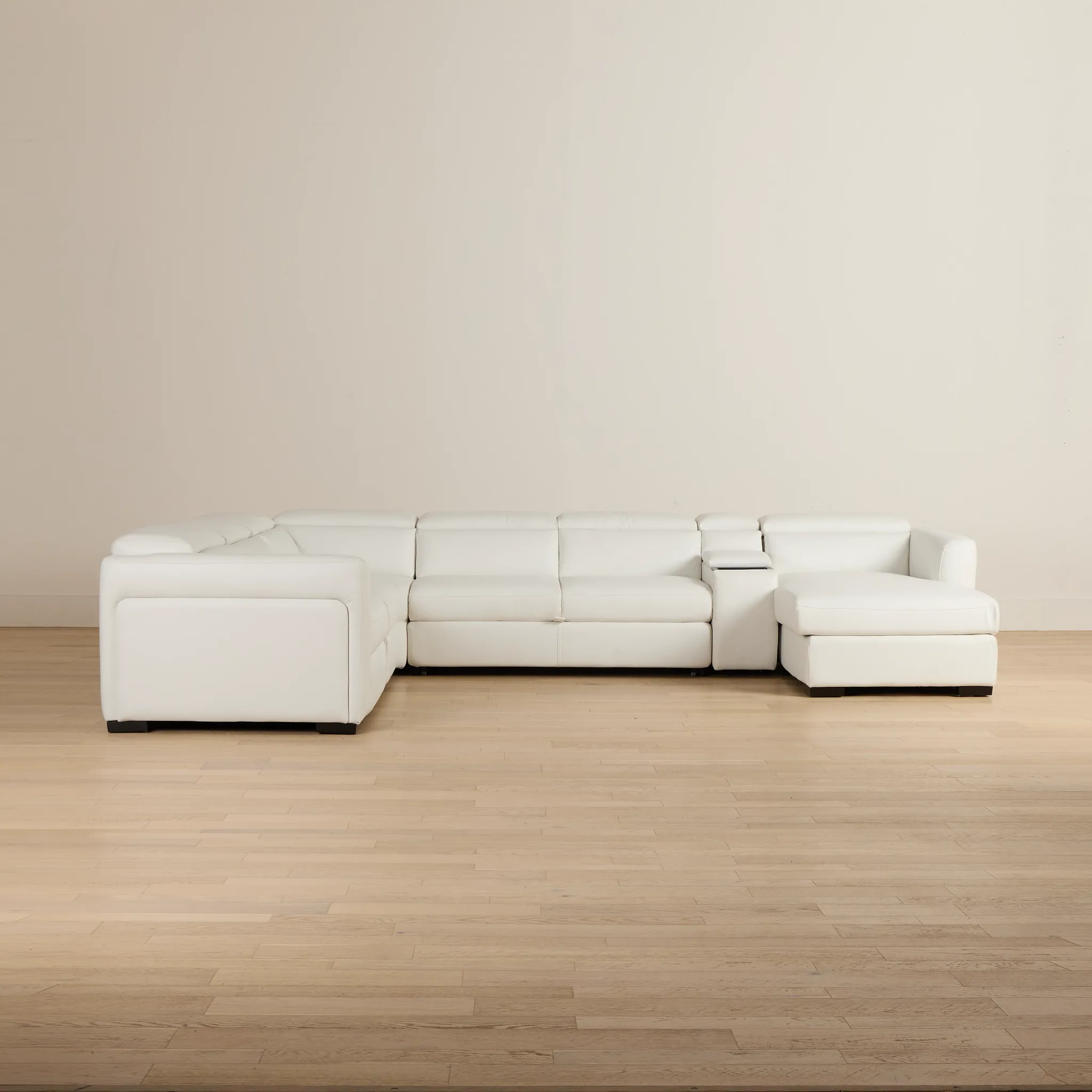 Melody White Storage Medium Right Dual Power Chaise Sleeper Sectional