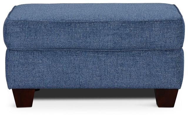 Andie Blue Fabric Ottoman