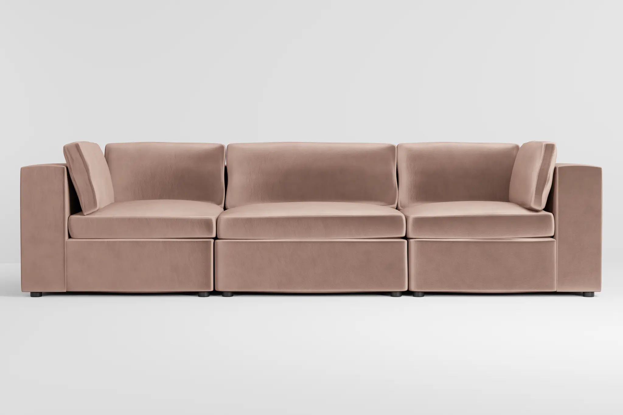 Destin Joya Light Pink Velvet 3-piece Modular Sofa Destin Joya Light Pink Velvet 3-piece Modular Sofa