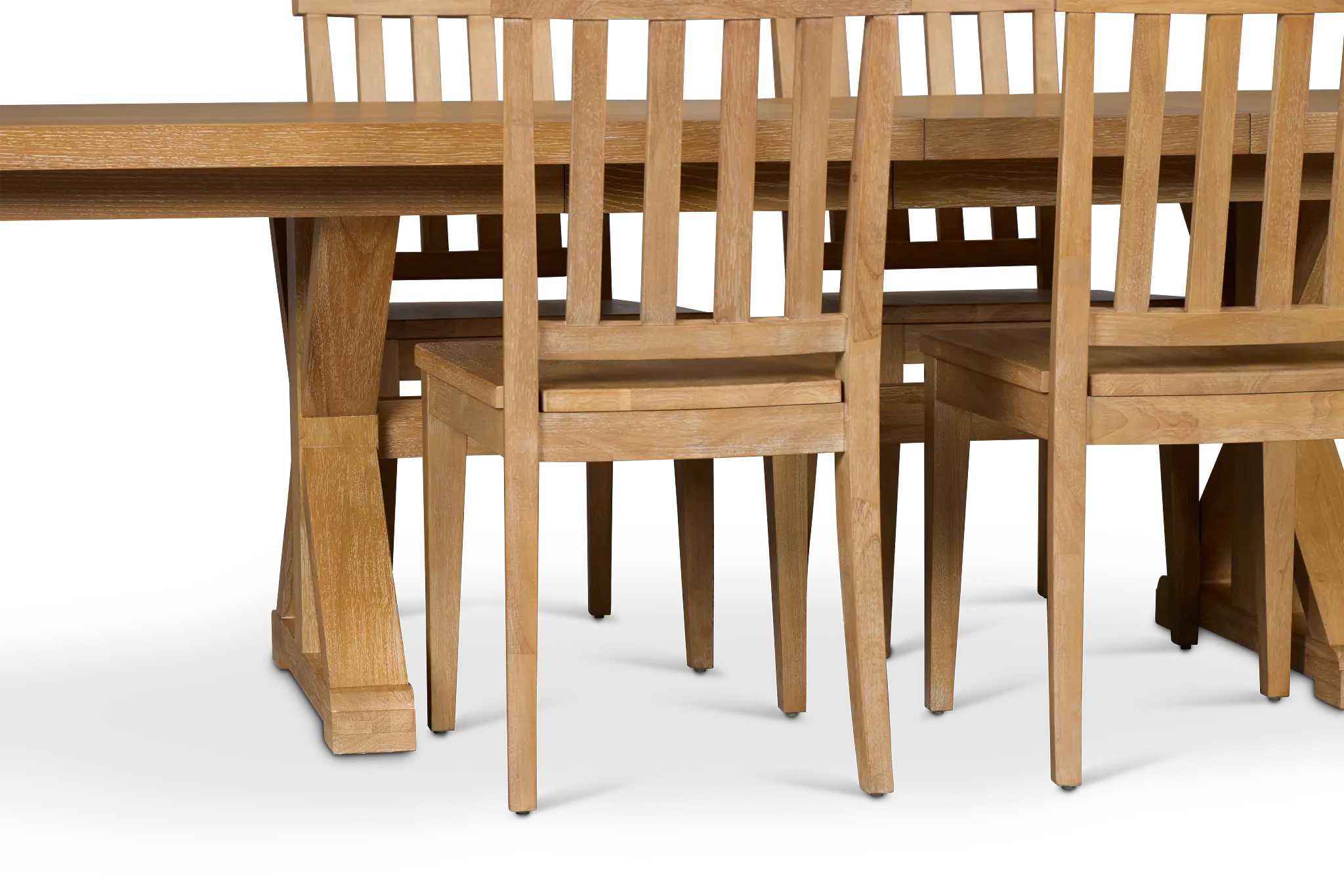 Nantucket Light Tone Trestle Table & 4 Light Tone Chairs Nantucket Light Tone Trestle Table & 4 Light Tone Chairs