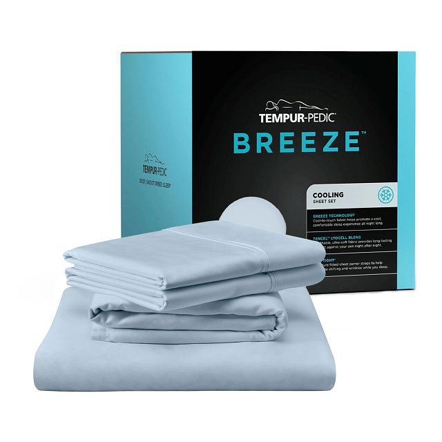 Tempur-pedic Breeze Cooling Light Blue Tencel Ctn Sheets