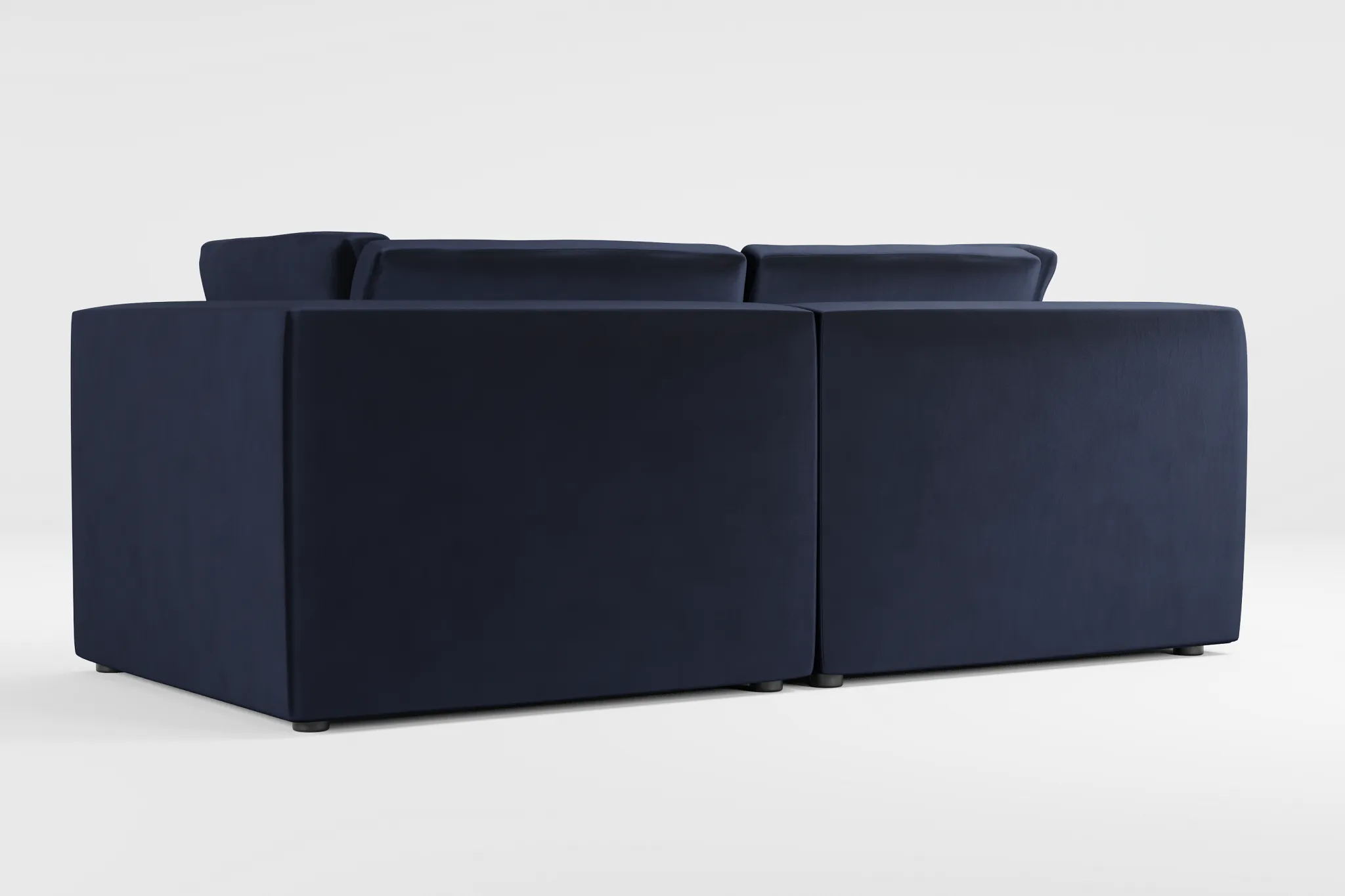 Destin Joya Dark Blue Velvet 2-piece Modular Sofa