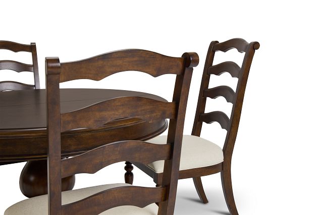 Savannah Dark Tone Round Table & 4 Chairs (9)