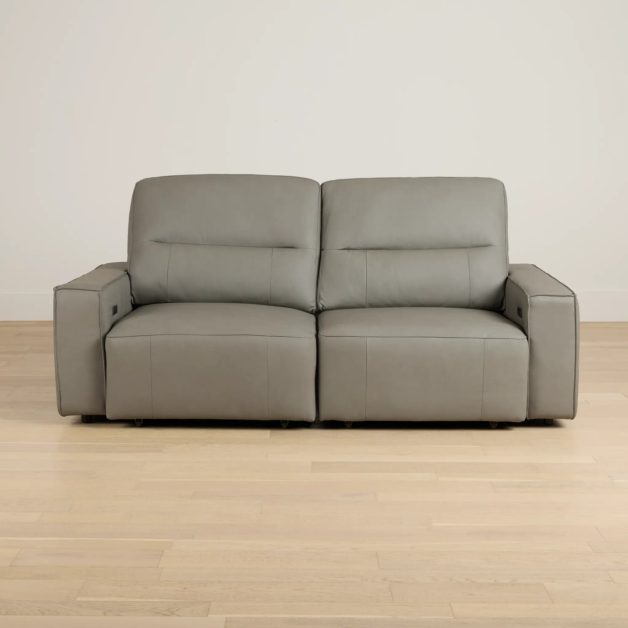 Rudy Gray Lthr/vinyl Power Extension Chaise Sofa Rudy Gray Lthr/vinyl Power Extension Chaise Sofa