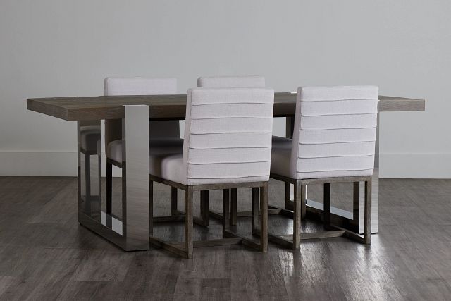 Berlin White Table & 4 Upholstered Chairs
