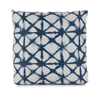 Shibori Dark Blue 18" Indoor/outdoor Square Accent Pillow