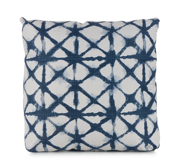 Shibori Dark Blue 18" Indoor/outdoor Square Accent Pillow