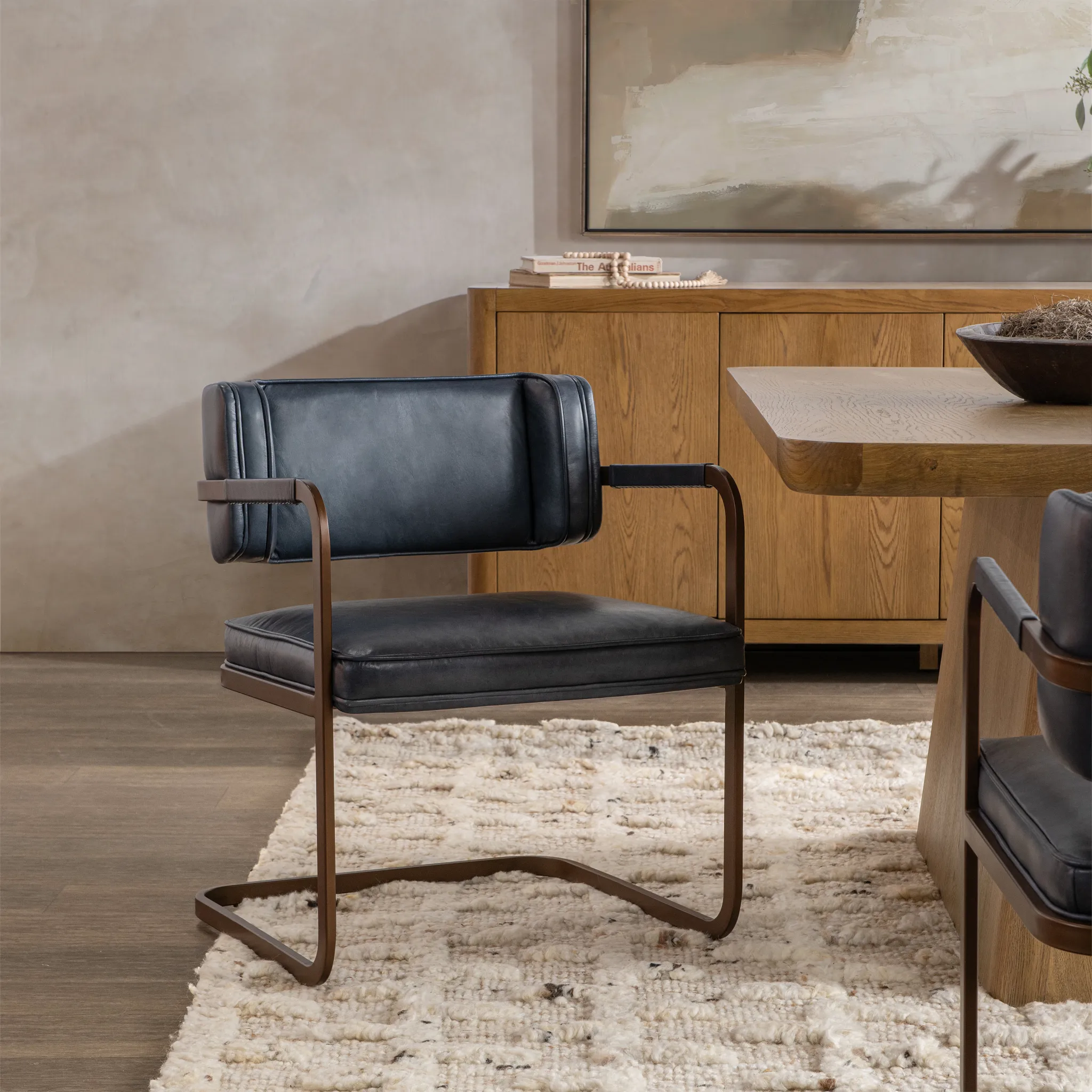 Mando Blue Upholstered Arm Chair