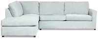 Shore Light Blue Fabric Left Bumper Sectional