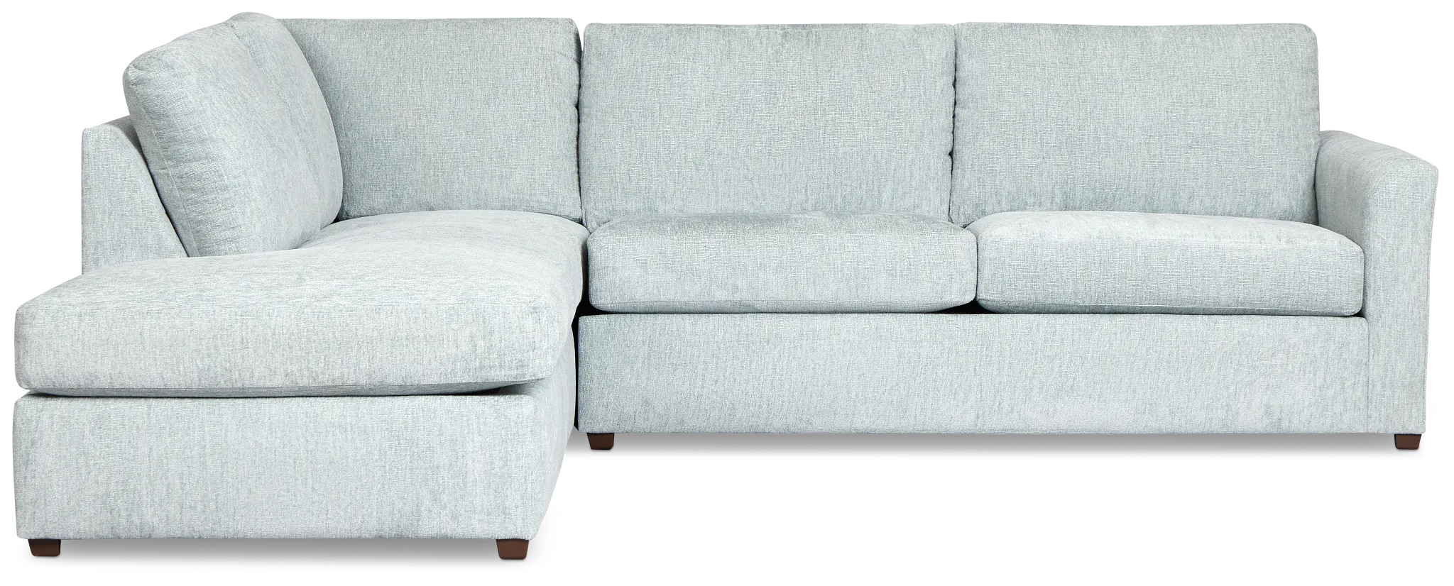 Shore Light Blue Fabric Left Bumper Sectional