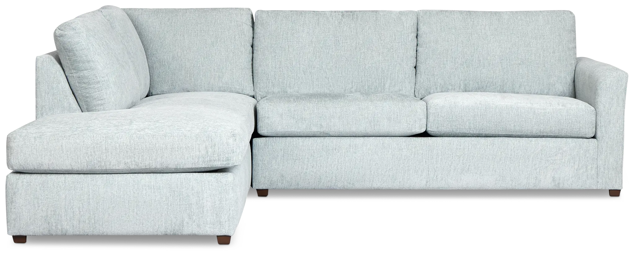 Shore Light Blue Fabric Left Bumper Sectional Shore Light Blue Fabric Left Bumper Sectional