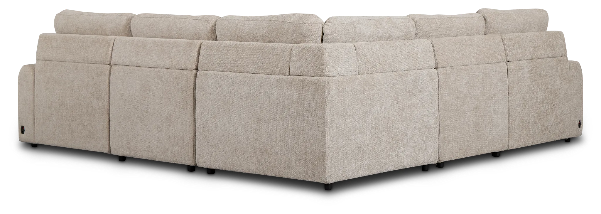 Hendrix Light Taupe Fabric Small Two Arm Power Extension Chaise Sectional