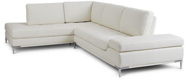 Camden White Micro Left Chaise Sectional (1)