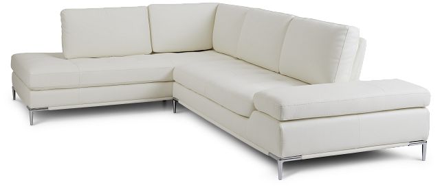 Camden White Micro Left Chaise Sectional