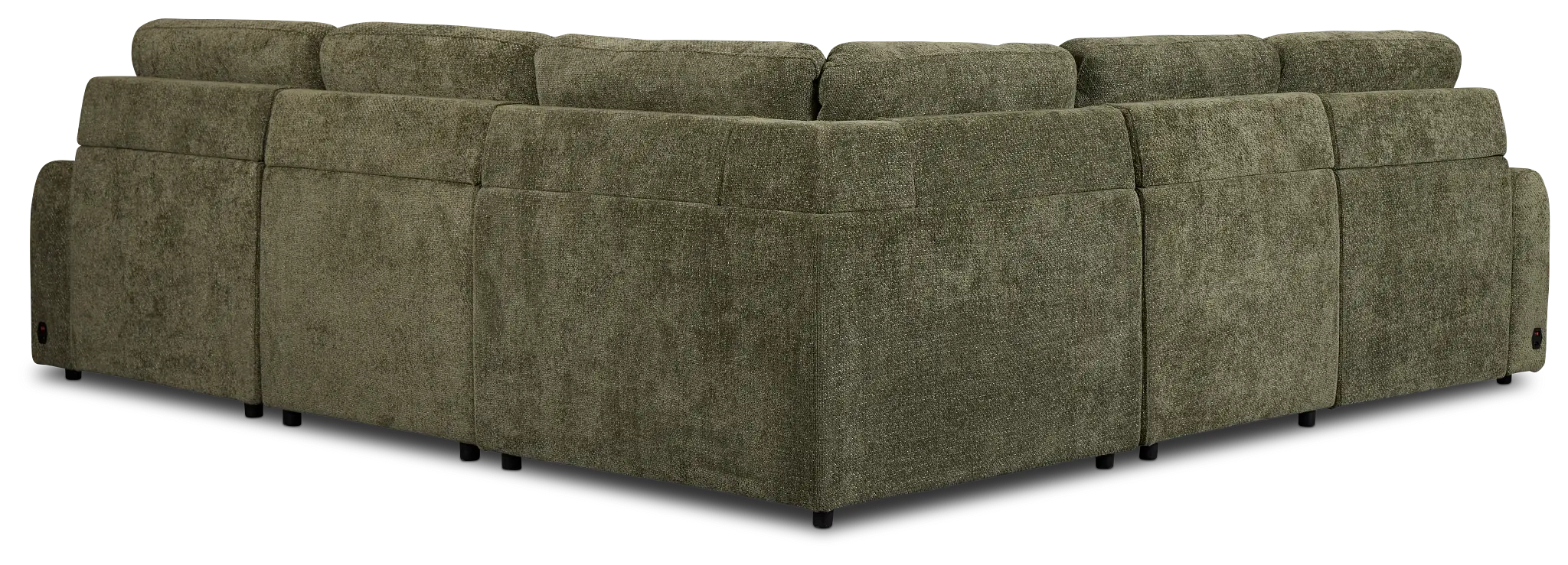 Hendrix Green Fabric Small Right Chaise Power Extension Sectional Hendrix Green Fabric Small Right Chaise Power Extension Sectional
