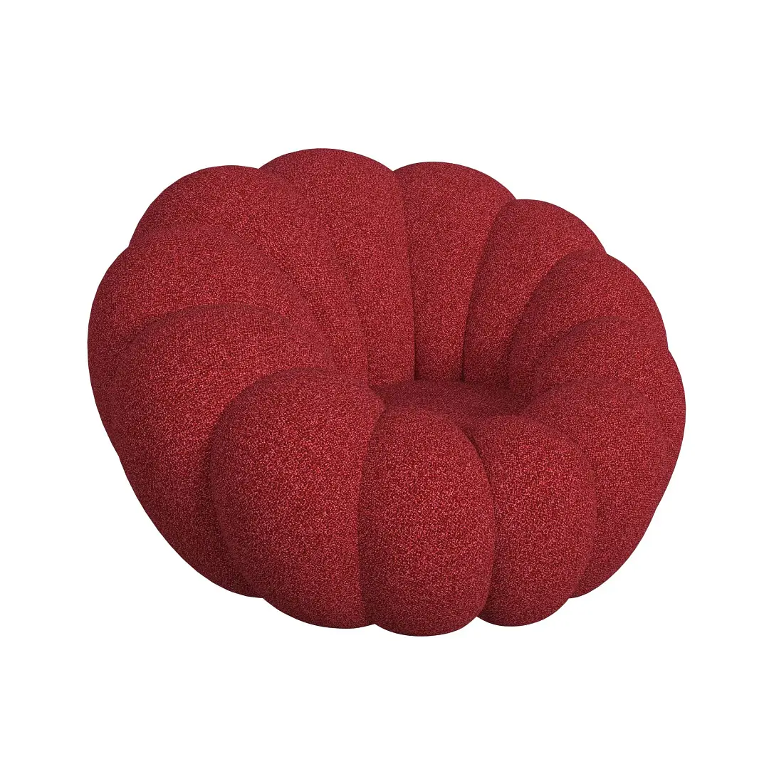 Kenzo Red Fabric Chair & Ottoman Kenzo Red Fabric Chair & Ottoman