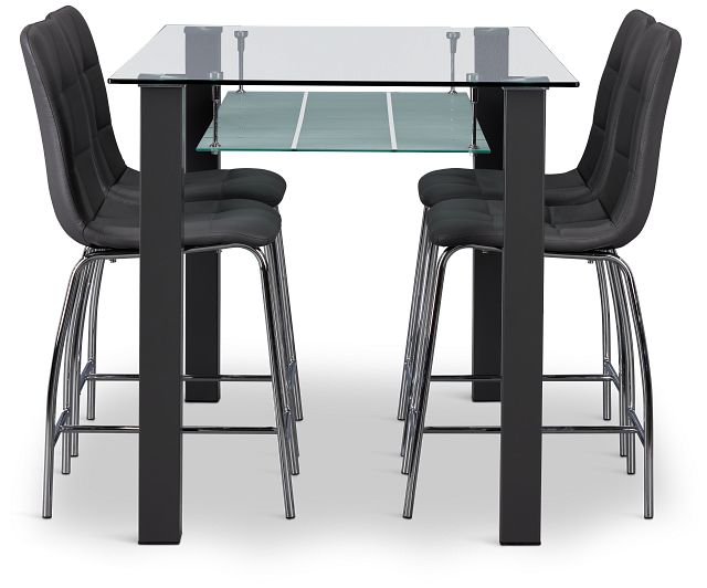 Vienna Dark Gray Rect High Table & 4 Barstools