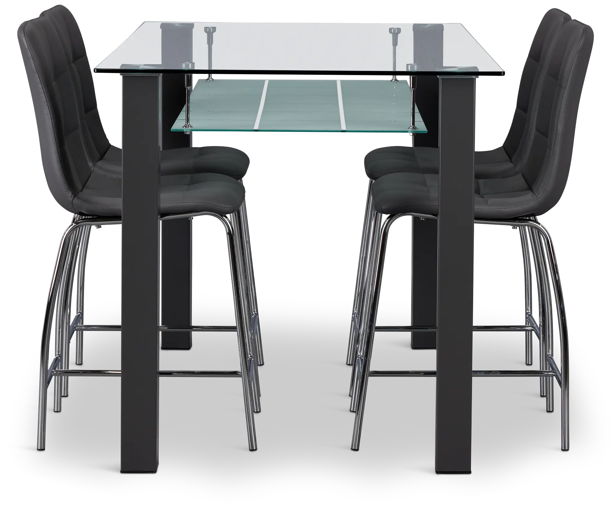 Vienna Dark Gray Rect High Table & 4 Barstools Vienna Dark Gray Rect High Table & 4 Barstools