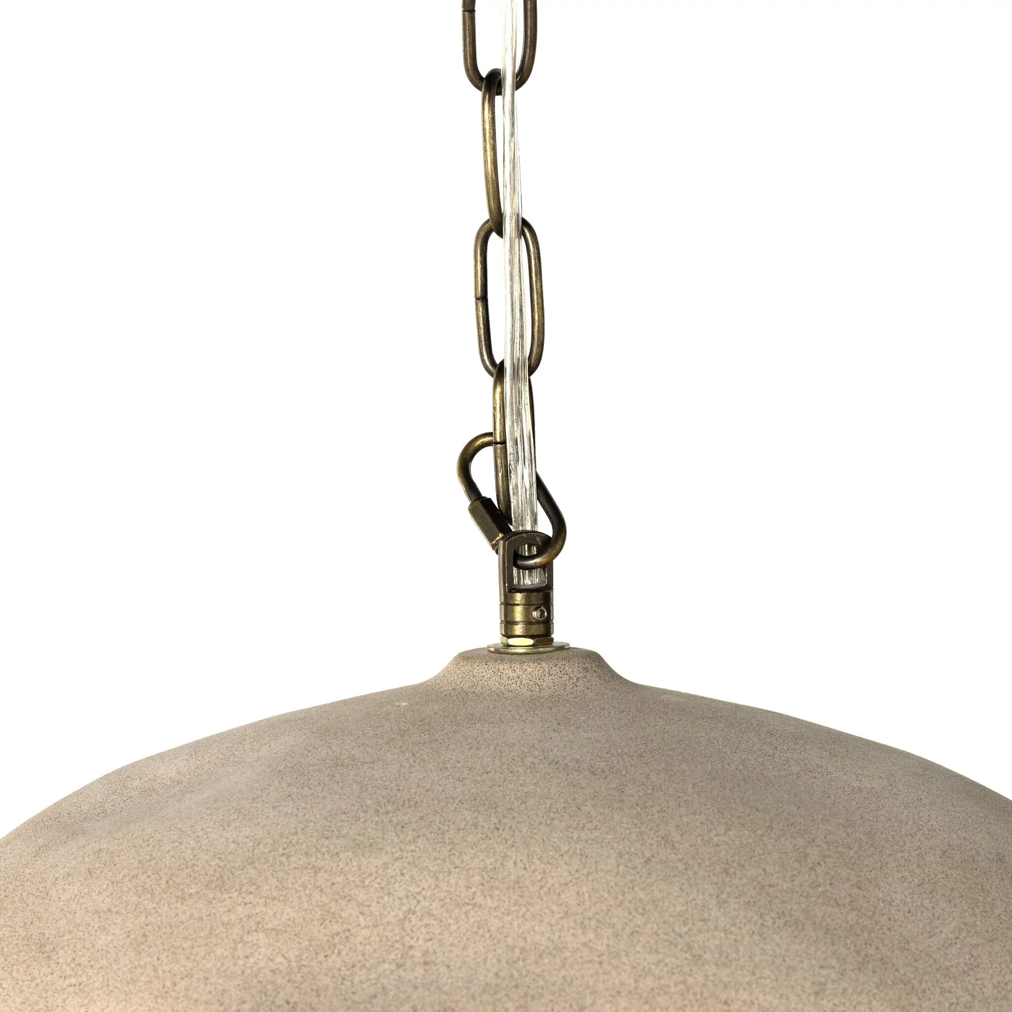 Four Hands Organic Beige Ceramic Pendant