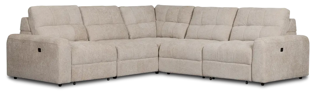 Hendrix Light Taupe Fabric Small Two Arm Power Extension Chaise Sectional Hendrix Light Taupe Fabric Small Two Arm Power Extension Chaise Sectional