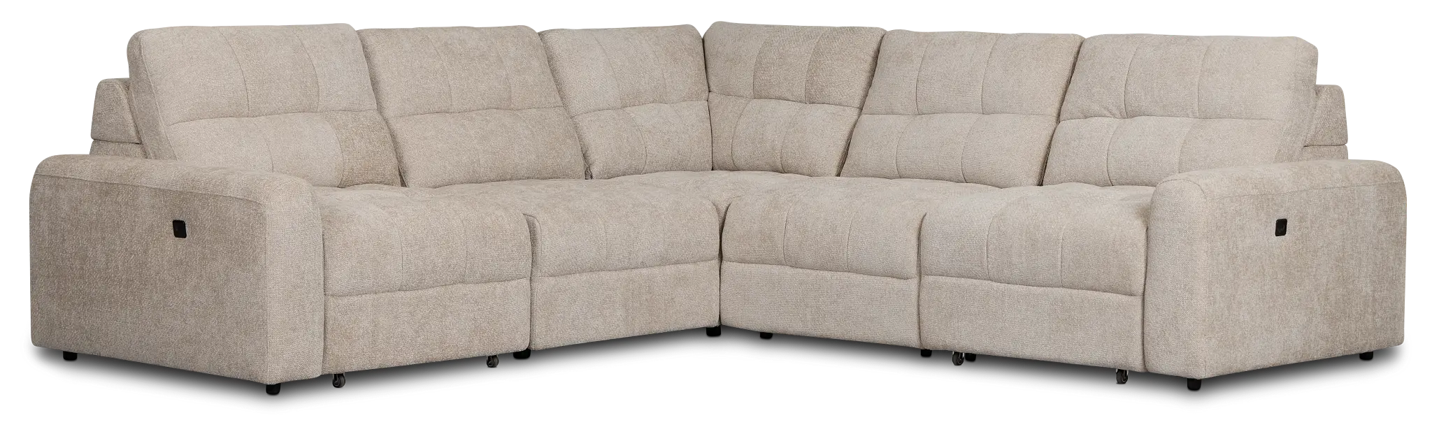 Hendrix Light Taupe Fabric Small Two Arm Power Extension Chaise Sectional Hendrix Light Taupe Fabric Small Two Arm Power Extension Chaise Sectional