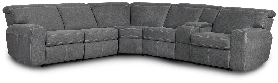 Callum Dark Gray Fabric Medium Dual Power 2-arm Reclining Sectional