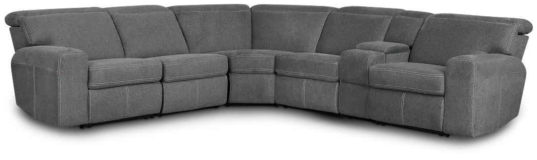 Callum Dark Gray Fabric Medium Dual Power 2-arm Reclining Sectional Callum Dark Gray Fabric Medium Dual Power 2-arm Reclining Sectional