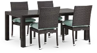 Zen Teal 72" Rectangular Table & 4 Chairs
