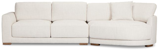 Maeve Light Beige Fabric Right-arm Cuddler Sectional