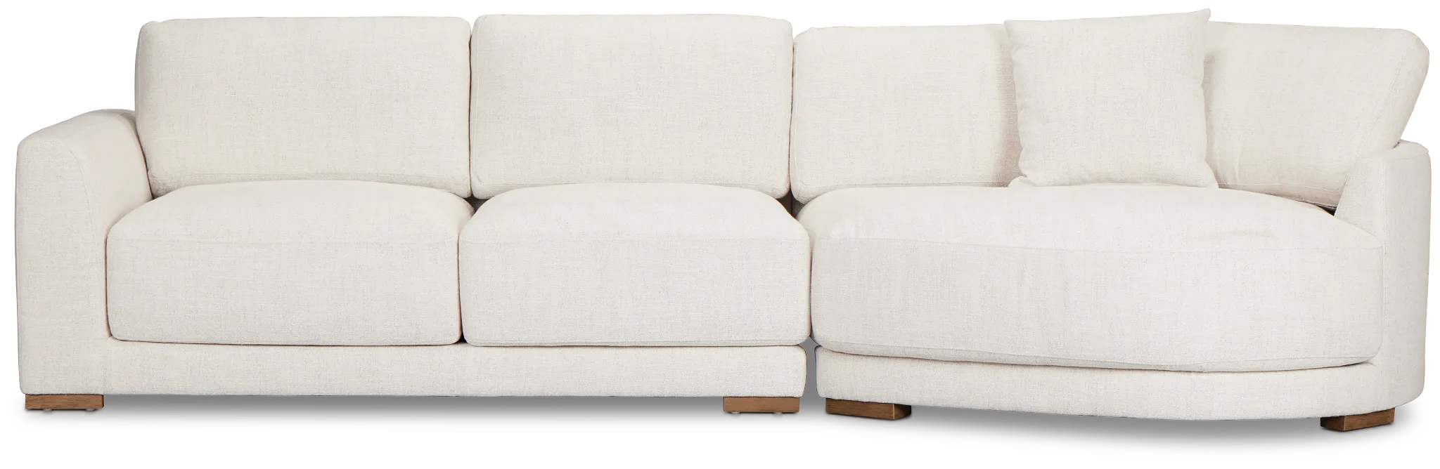 Maeve Light Beige Fabric Right-arm Cuddler Sectional