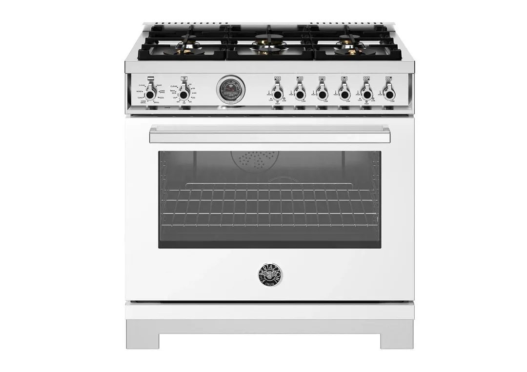 Bertazzoni 366 Series White 36" Dual Fuel Range