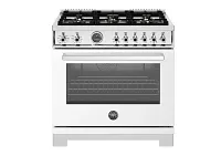 Bertazzoni 366 Series White 36" Dual Fuel Range