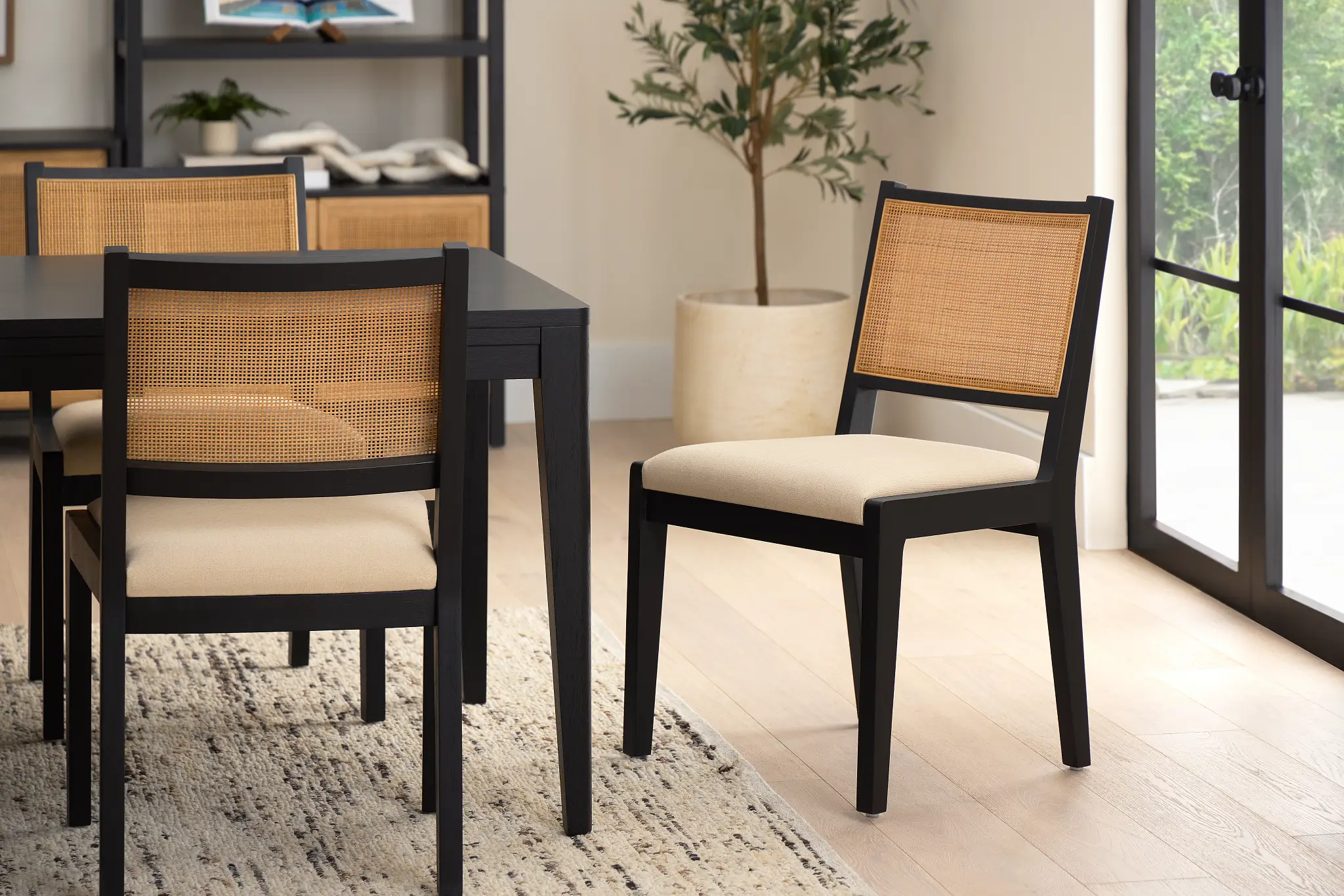 Pacific Black Woven Upholstered Side Chair Pacific Black Woven Upholstered Side Chair