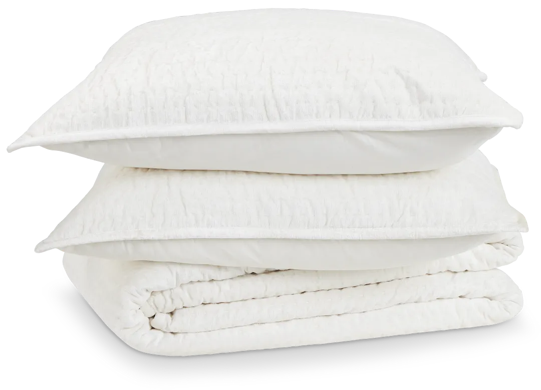 Barin White Coverlet Set