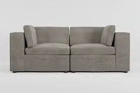 Destin Sea Lane Light Gray Fabric 2-piece Modular Sofa