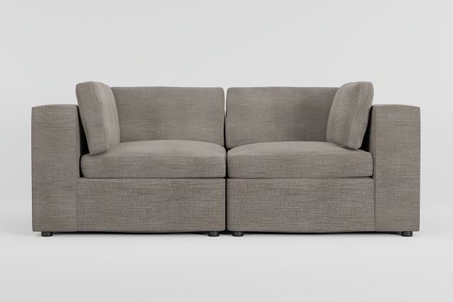 Destin Sea Lane Light Gray Fabric 2-piece Modular Sofa