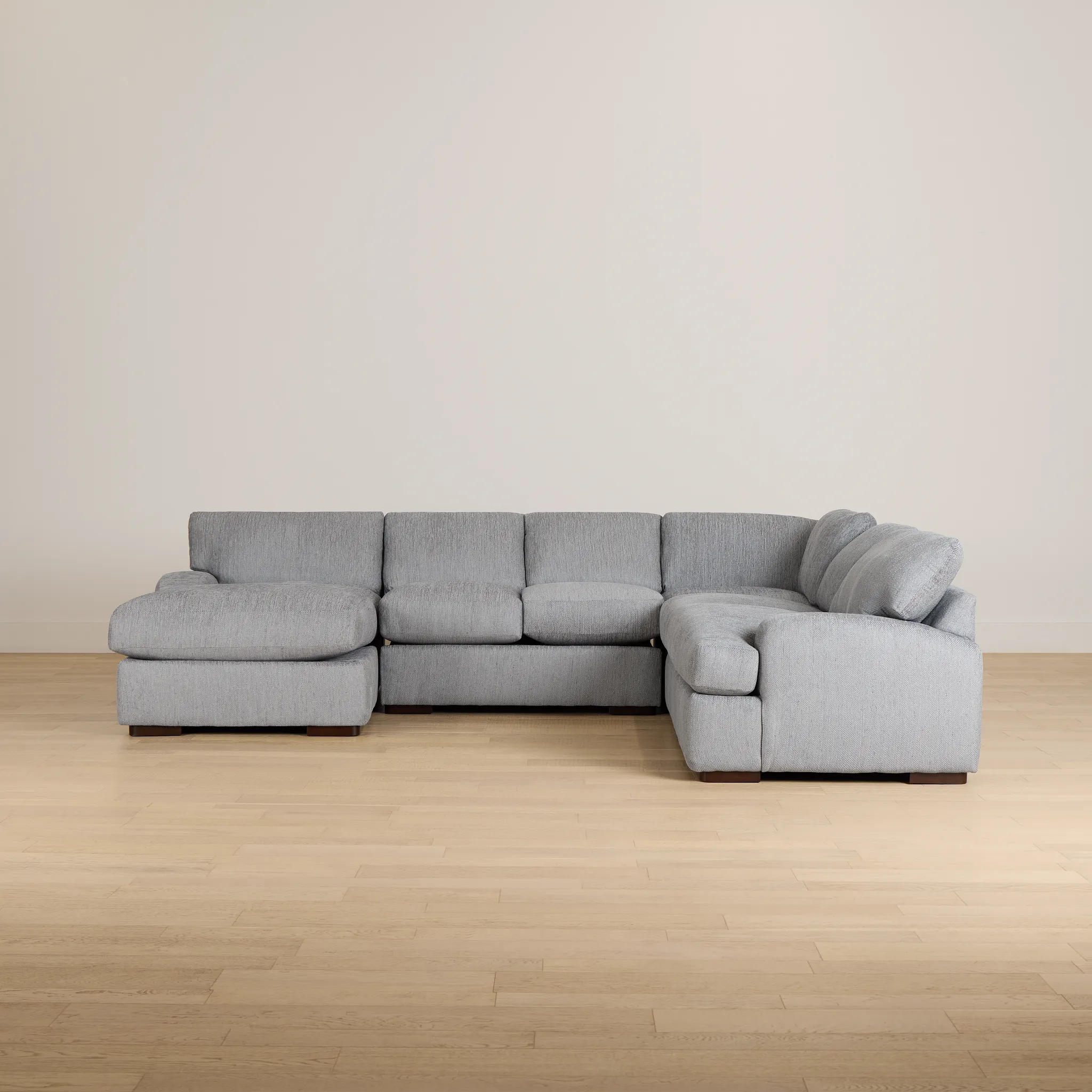 Alpha Light Gray Fabric Medium Left Chaise Sectional