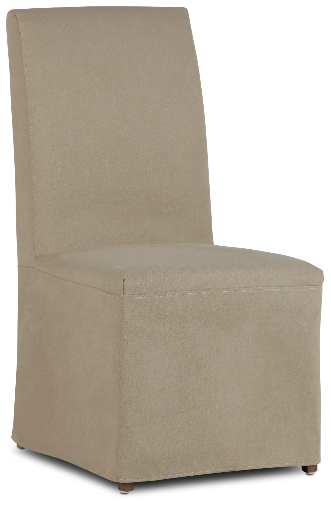 Destination Beige Long Slipcover Chair With Medium-tone Leg Destination Beige Long Slipcover Chair With Medium-tone Leg