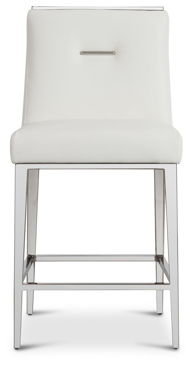 Alameda White 24" Upholstered Barstool