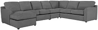Asheville Gray Fabric Left Chaise Innerspring Sleeper Sectional