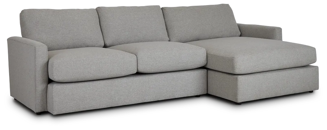 Noah Khaki Fabric Small Right Chaise Sectional