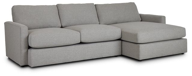 Noah Khaki Fabric Small Right Chaise Sectional (1)
