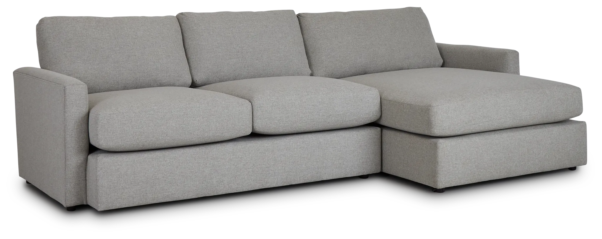 Noah Khaki Fabric Small Right Chaise Sectional