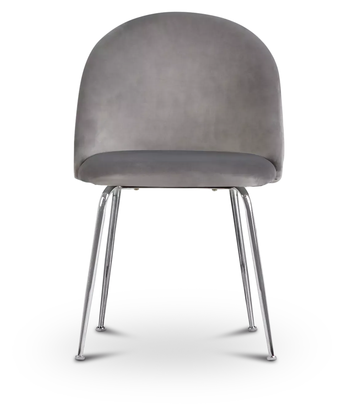 Capri Gray Velvet Upholstered Side Chair W/ Chrome Legs