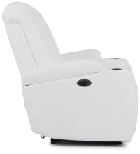 Troy White Micro Power Recliner With Power Lumbar