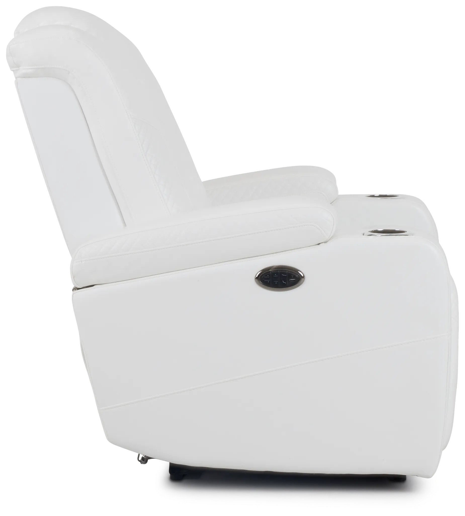 Troy White Micro Power Recliner With Power Lumbar