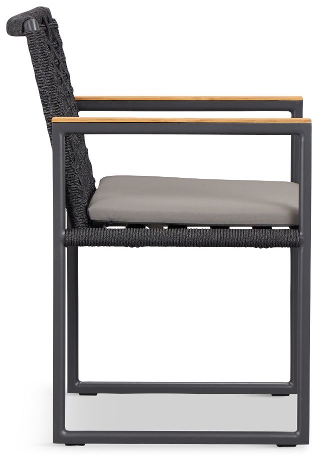 Sunrise Dark Gray Teak Arm Chair