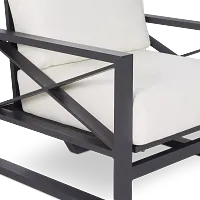 Linear Dark Gray White Rocking Chair
